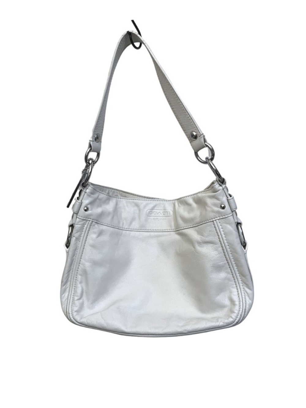 Cream Coach Leather Hobo Bag